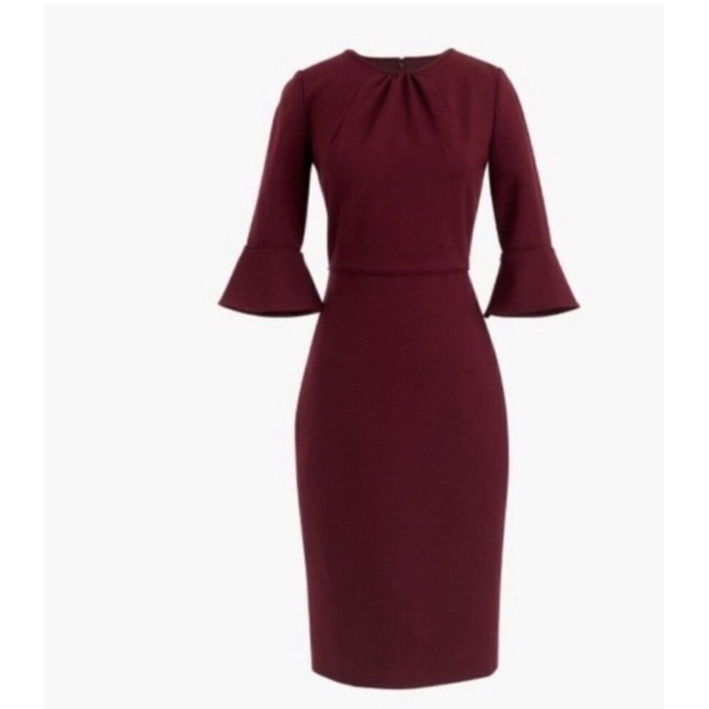 J.Crew Solid Wine Red Lined Ponte Stretch Bell Sl… - image 2